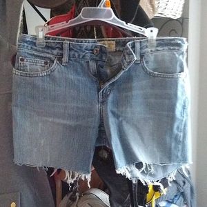 BKE cut off distressed denim shorts